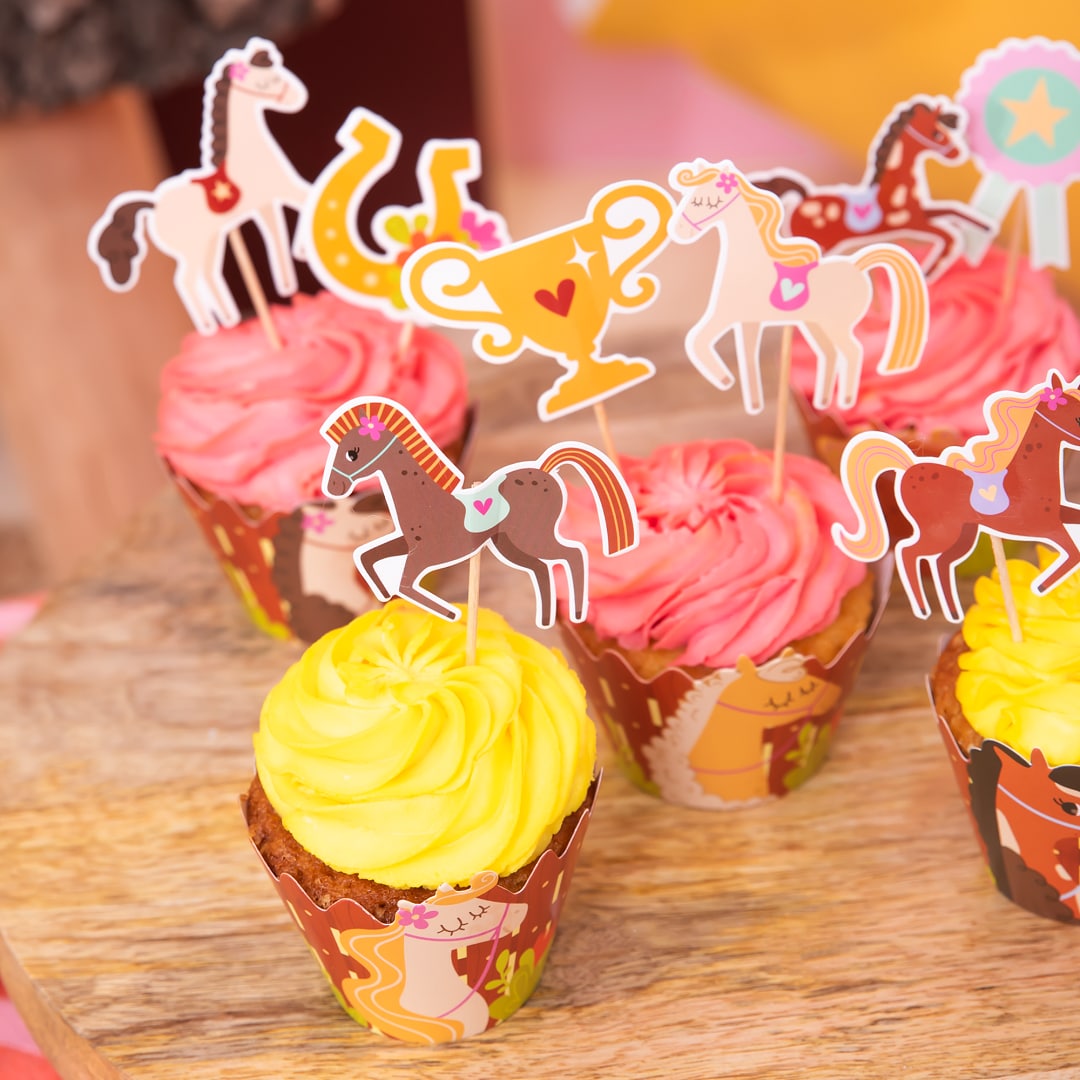 Hästar Cake Toppers 9-pack