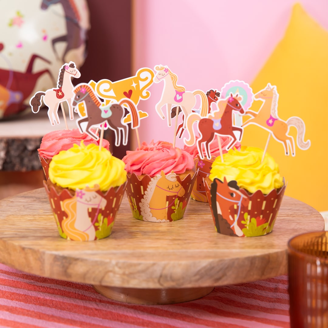 Hästar Cake Toppers 9-pack