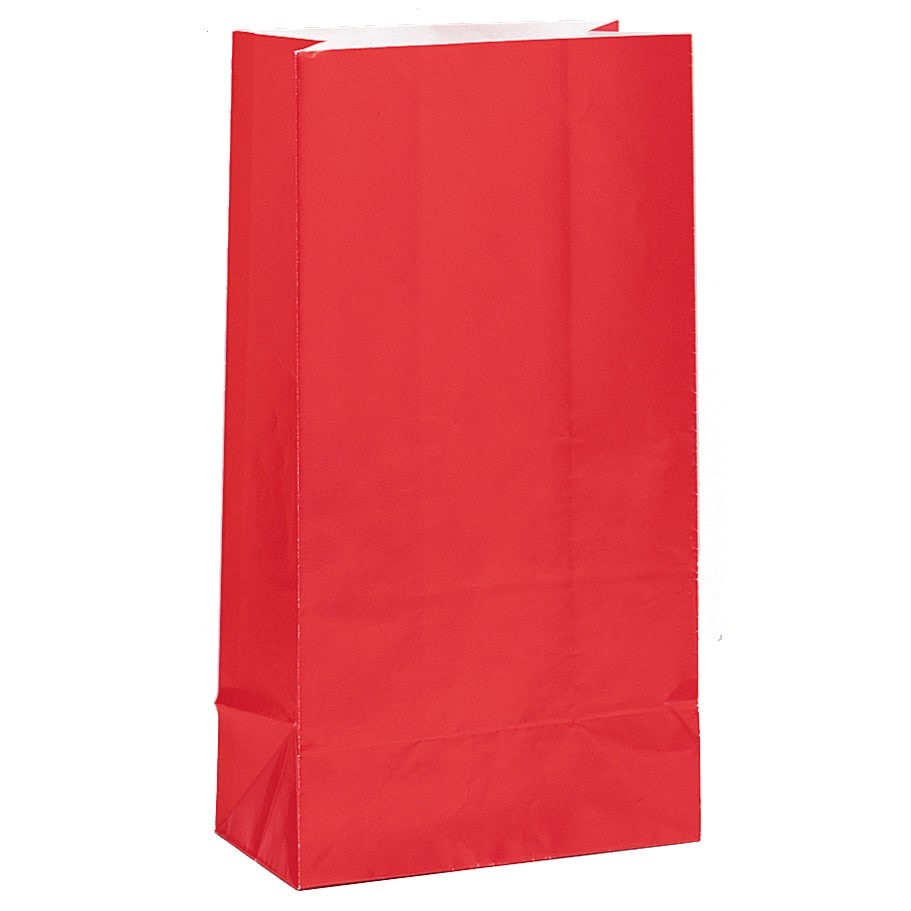 Kalaspåsar i papper - Röda 12-pack