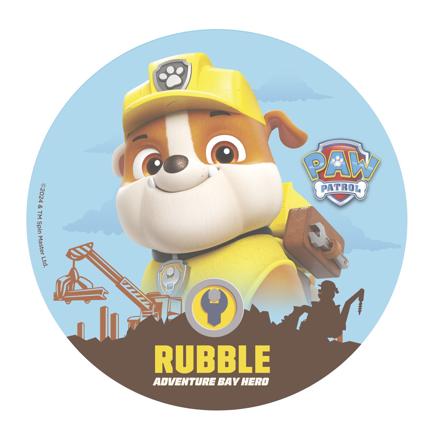 Tårtbild Paw Patrol Rubble - Oblat 20 cm