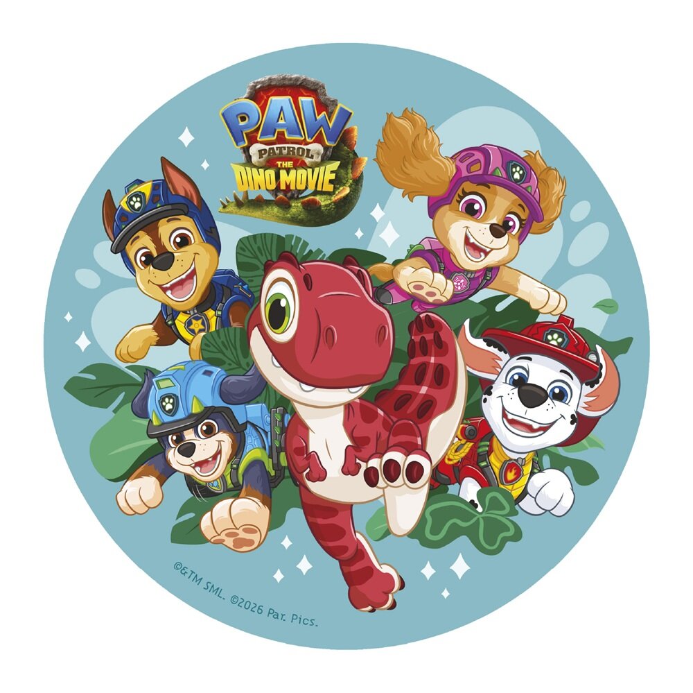 Tårtbild Paw Patrol Dino Movie - Oblat 20 cm