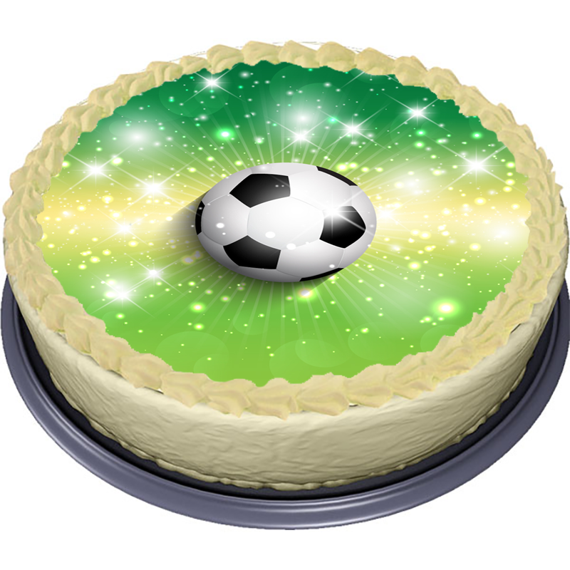 Fotboll Star Tårtbild Sockerpasta 20 cm