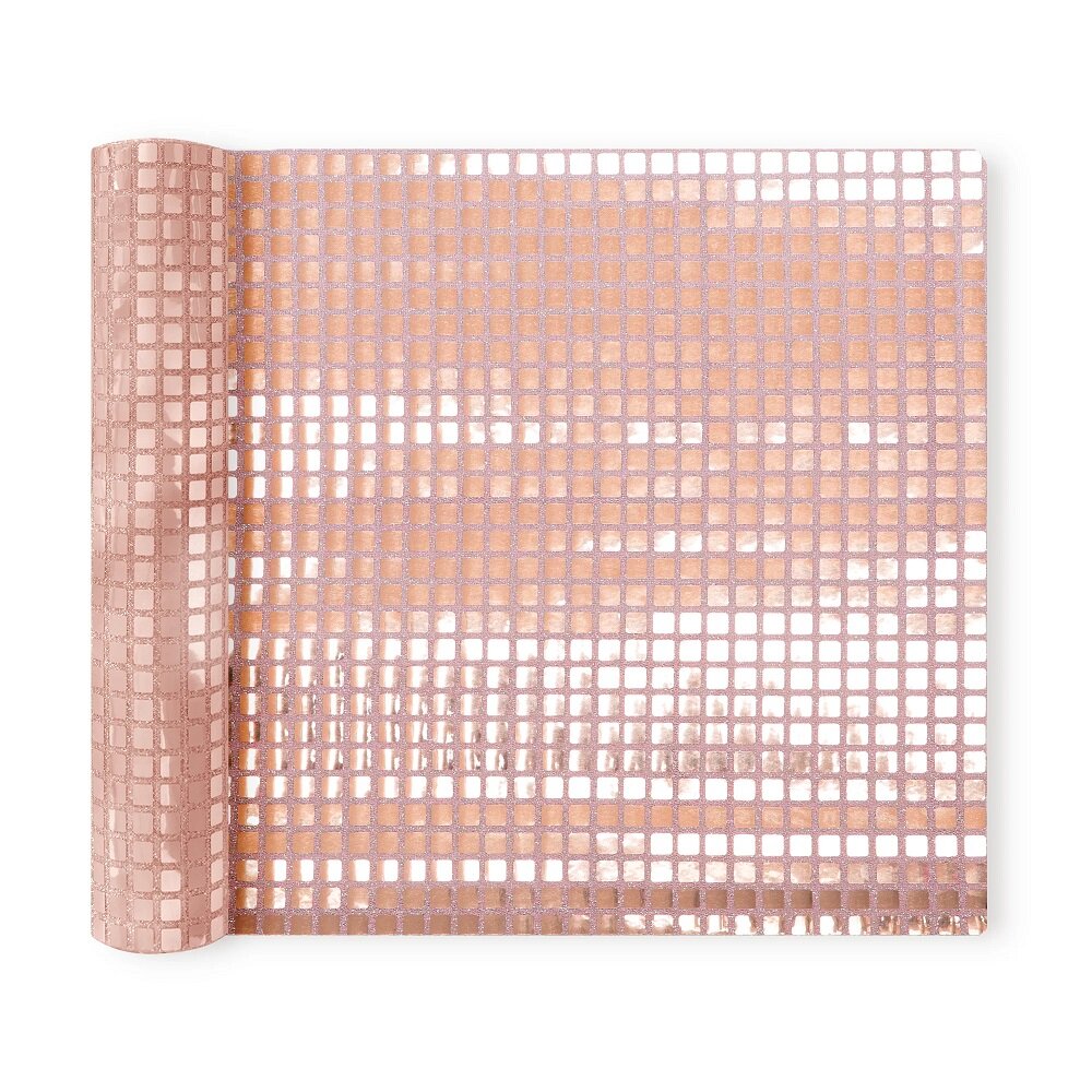 Bordslöpare med roséguldfärgade paljetter 275 x 28 cm