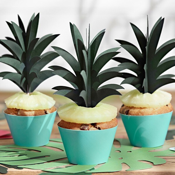 Cake Toppers - Aloha Pineapple Leaves 3D 6-pack