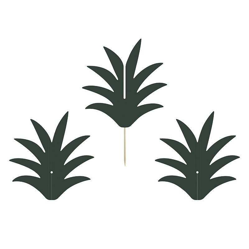 Cake Toppers - Aloha Pineapple Leaves 3D 6-pack