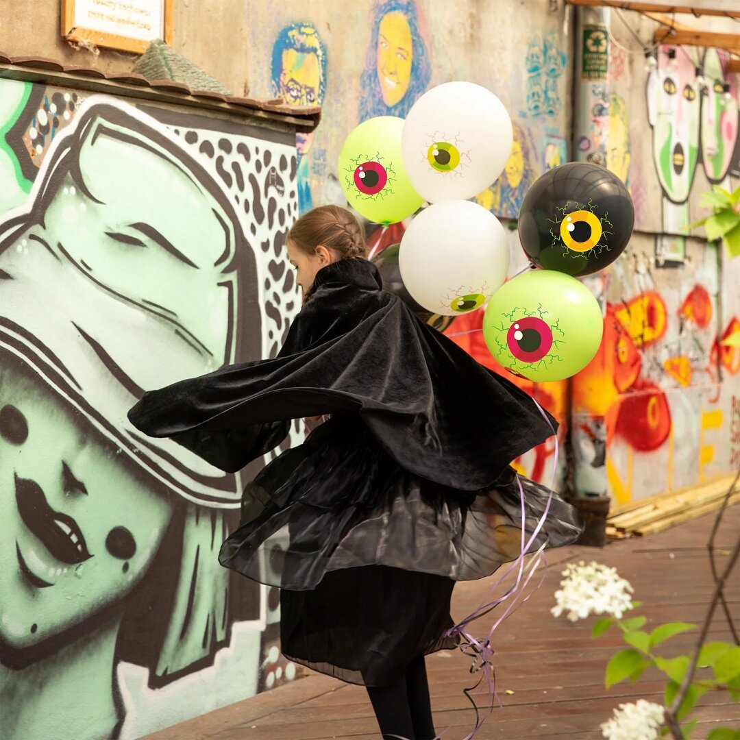 Halloweenballonger med läskiga ögon 6-pack