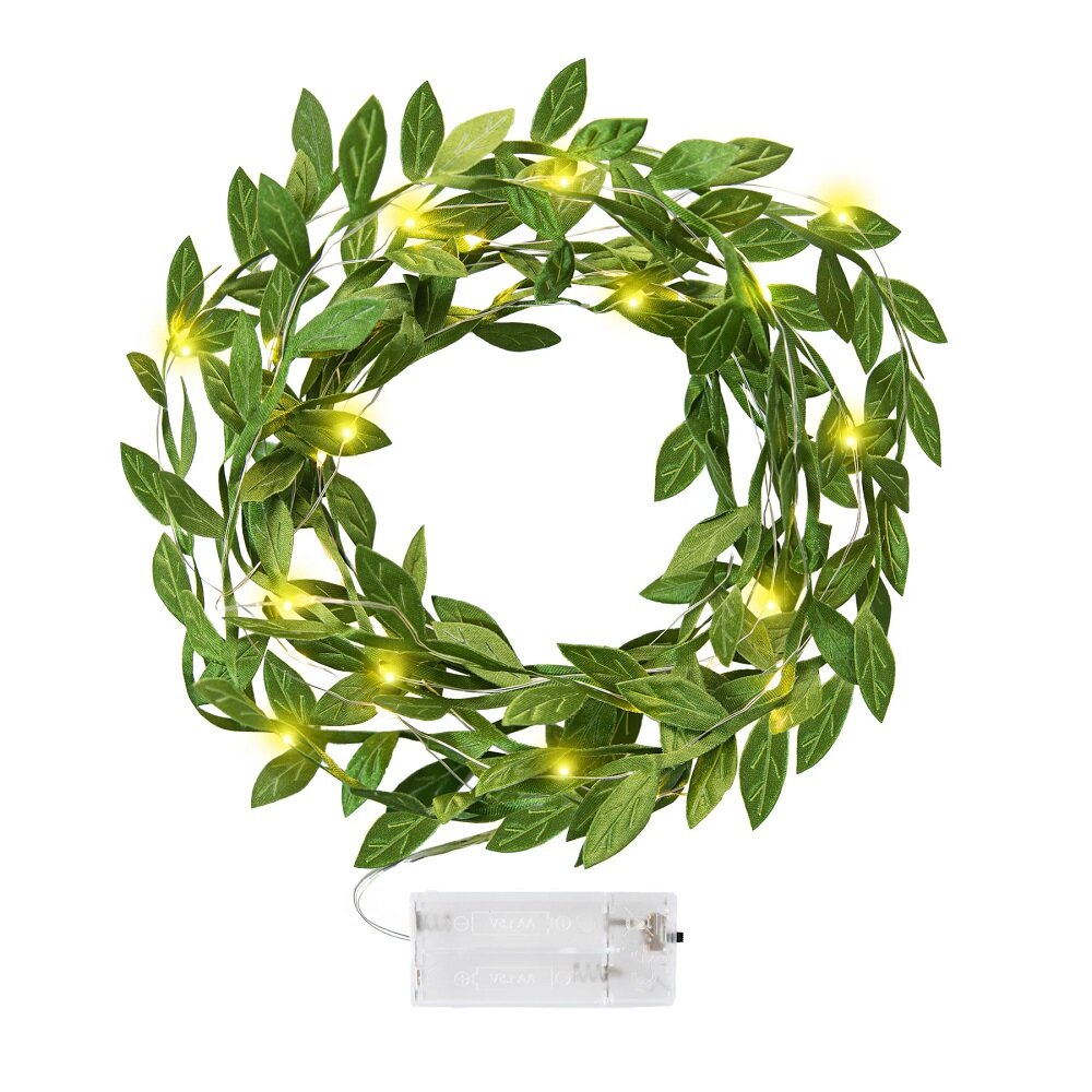 LED-ljusslinga Gröna Löv 3 meter