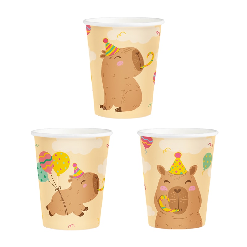 Capybara Pappmuggar 6-pack