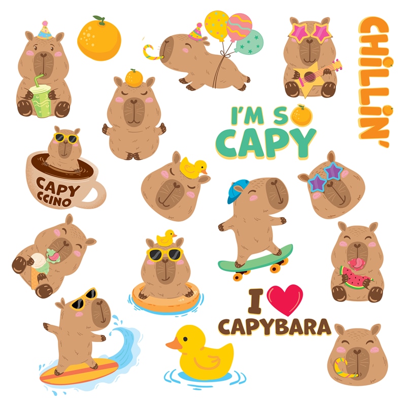 Capybara Tatueringar 18-pack