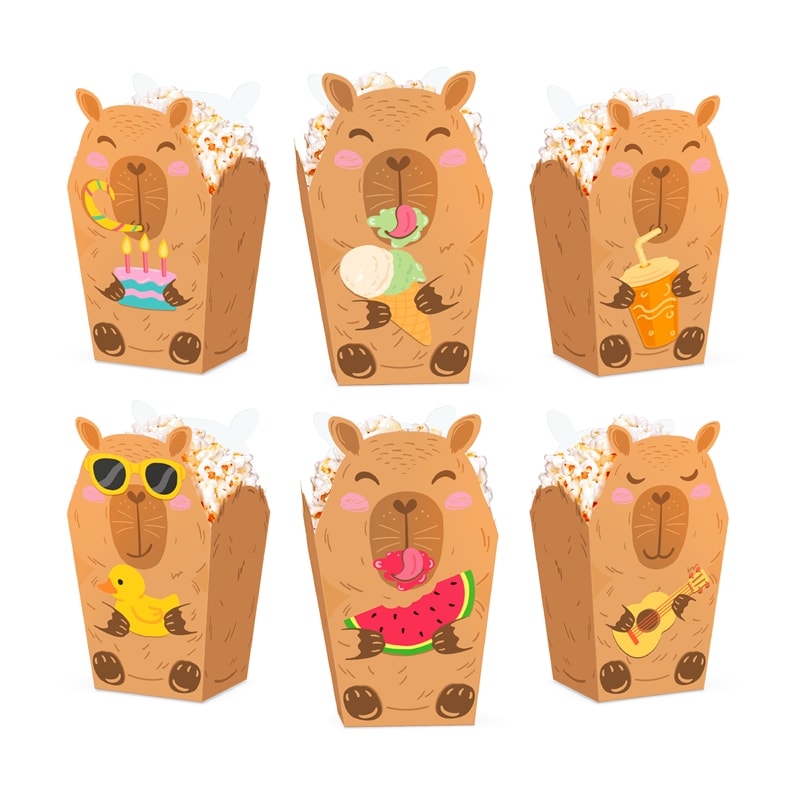 Capybara Popcornboxar 6-pack