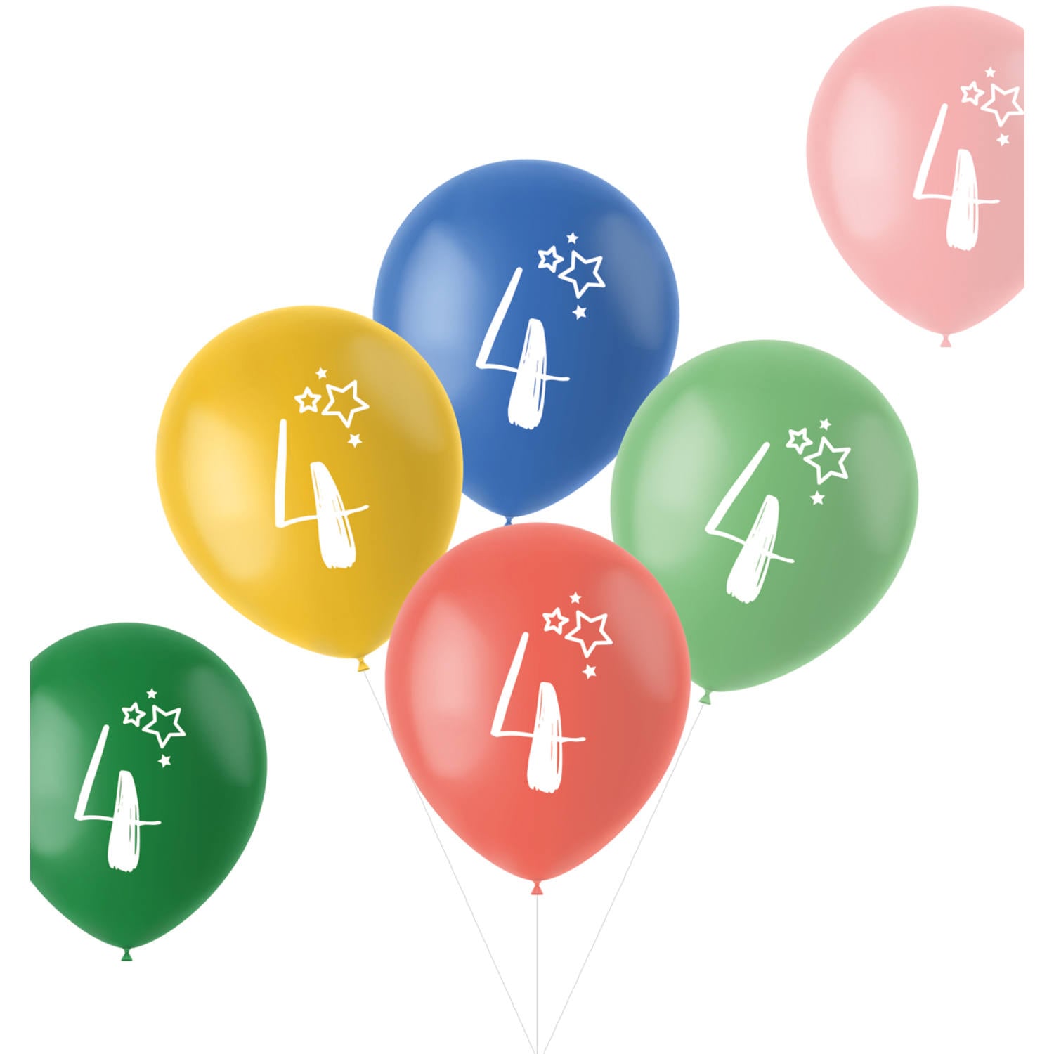 Sifferballonger 4 år, 6-pack