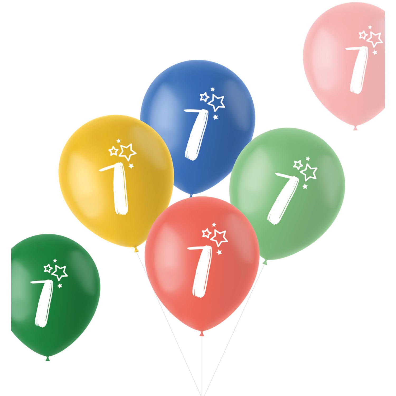 Sifferballonger 7 år, 6-pack