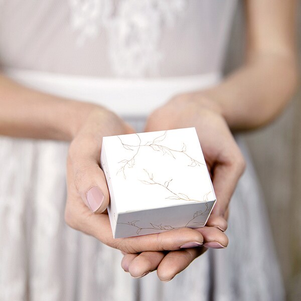 Presentaskar Branches - Vit/guld 10-pack