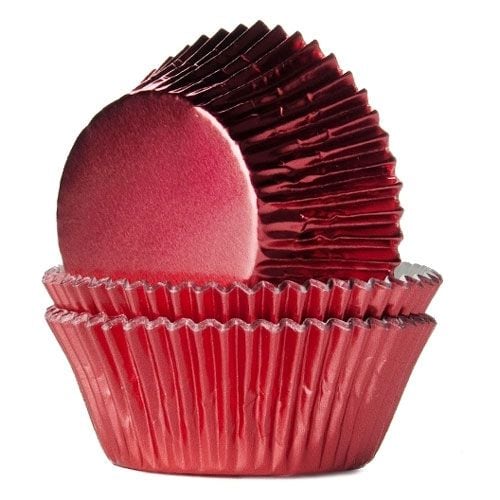 Muffinsformar - Röd folie 24-pack