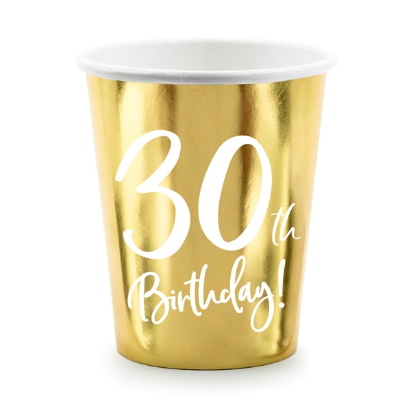 Guld 30 år - Pappmuggar 6-pack