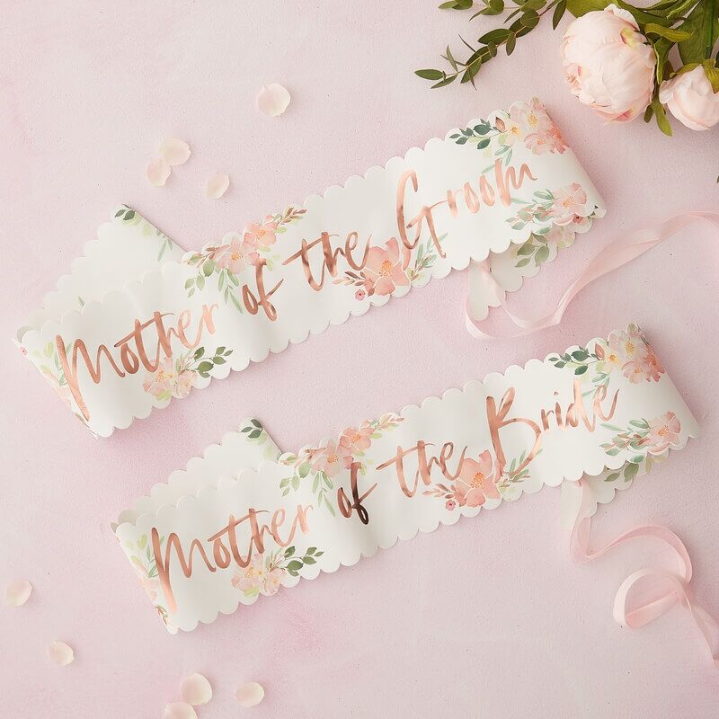 Sash Mother of the Bride & Groom- Floral Hen 2-pack