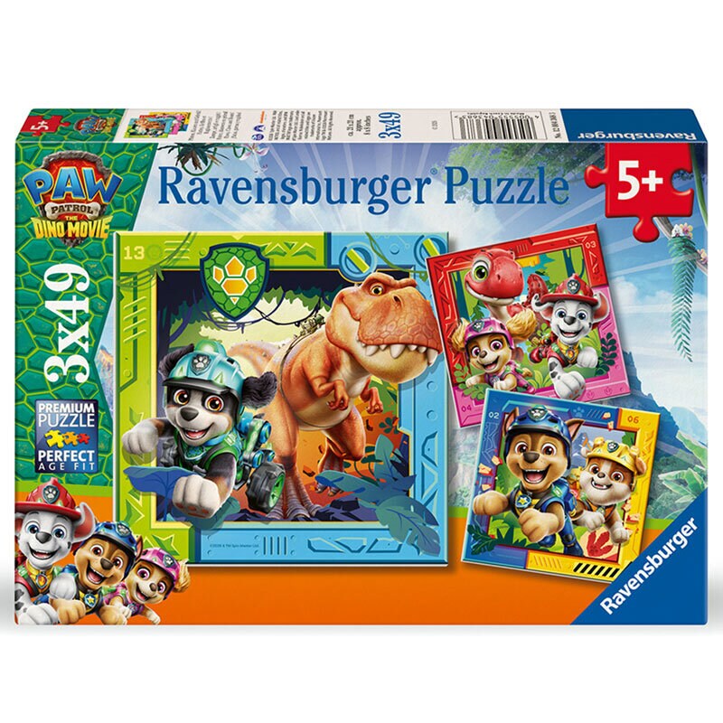 Paw Patrol Dino Movie Pussel 3 x 49 bitar