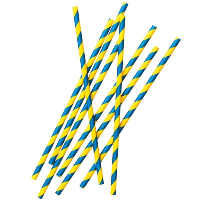 Pappsugrör Svenska Flaggan 24-pack