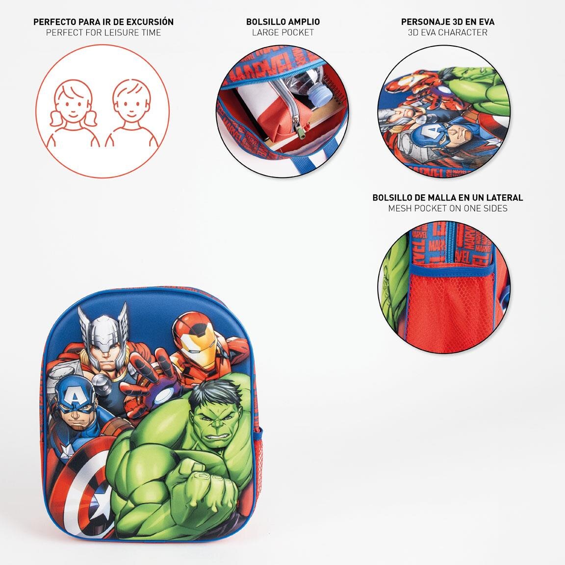 Avengers Barnryggsäck med 3D-effekt
