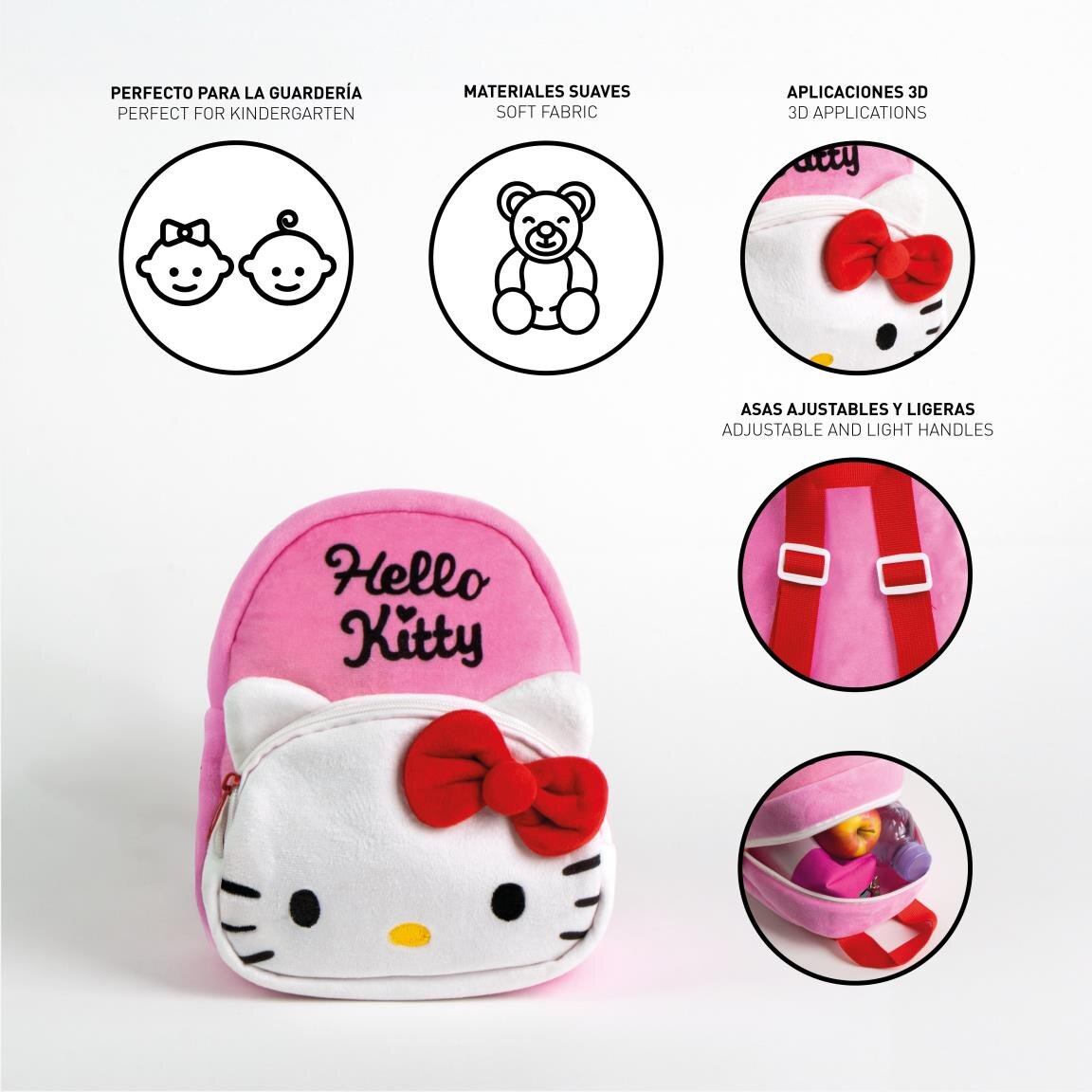 Hello Kitty Barnryggsäck i plysch