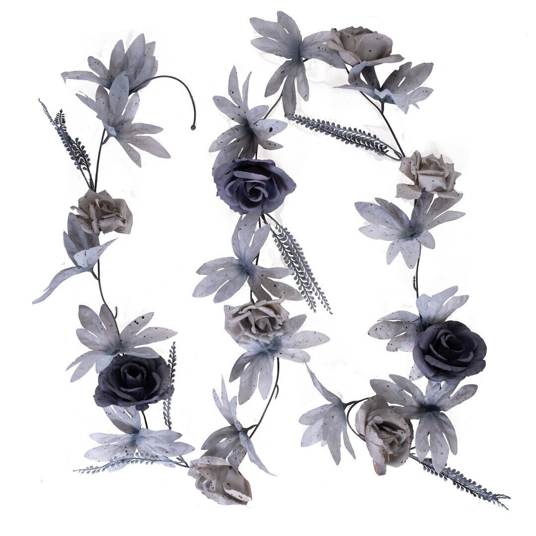 Blomstergirlang med grå blommor 220 cm