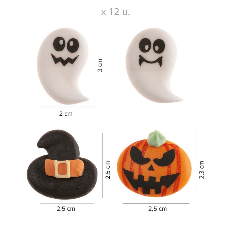 Sockerdekorationer Halloween 12-pack