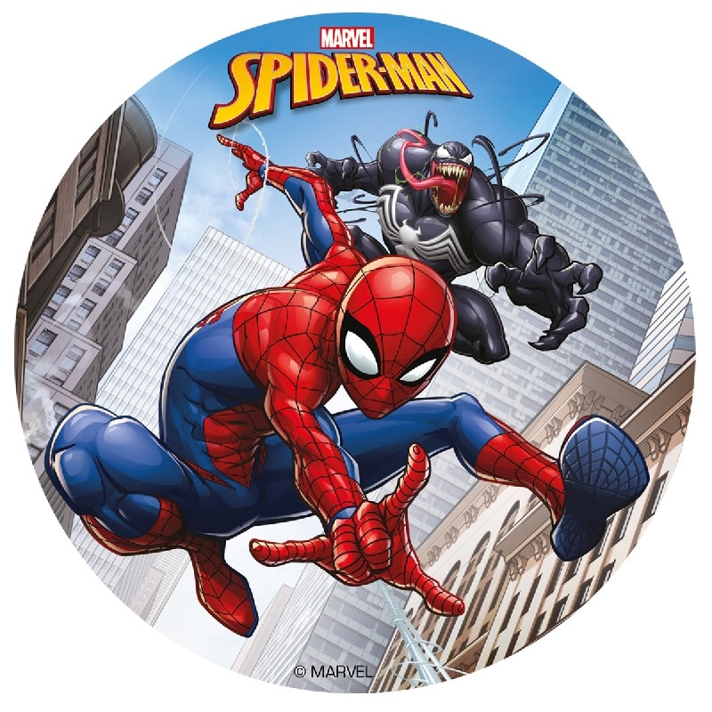 Tårtbild Spiderman, Sockerfri Sockerpasta 15,5 cm