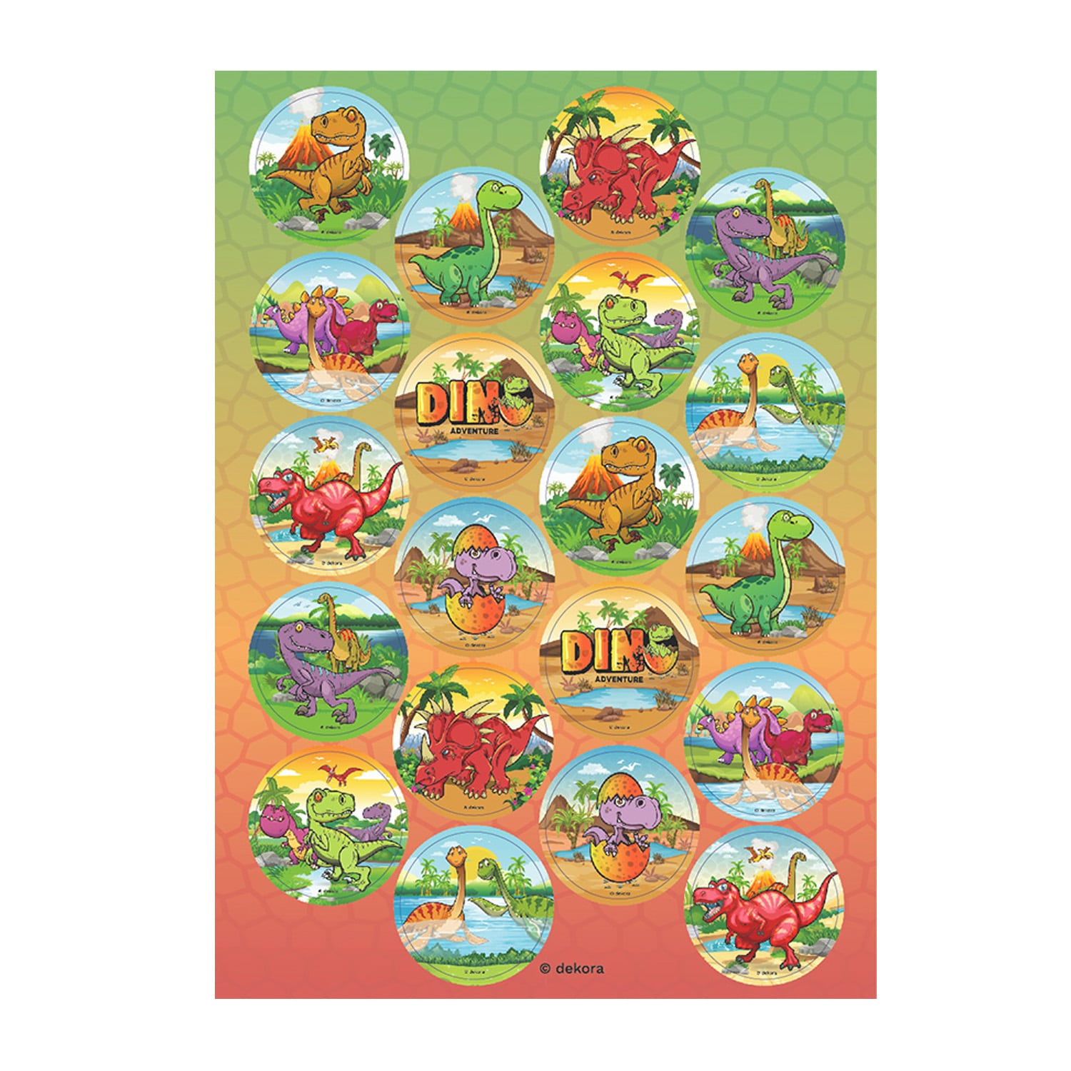 Dinosaurie - Muffinsbilder Sugarpaste 20-pack