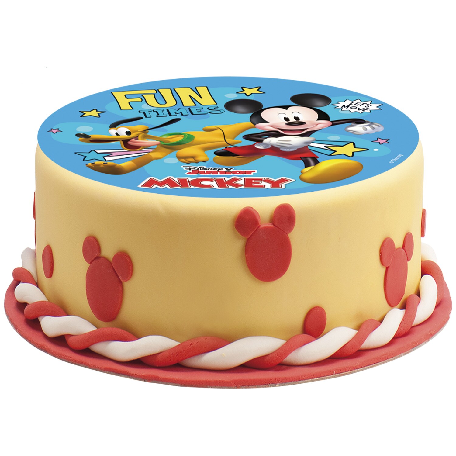 Tårtbild Musse Pigg - Sockerpasta 15,5 cm