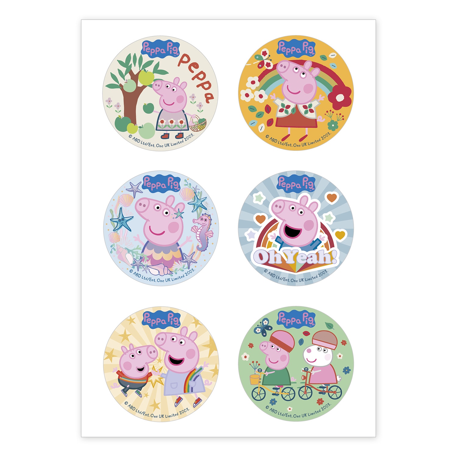 Peppa Pig, Muffinsbilder Sugarpaste 6-pack