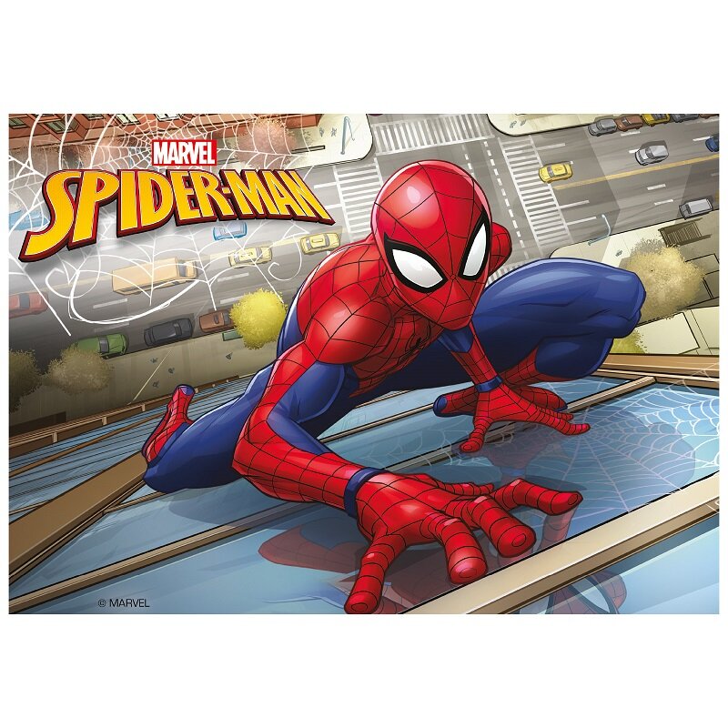 Tårtbild Spiderman - Sockerpasta 15 x 21 cm