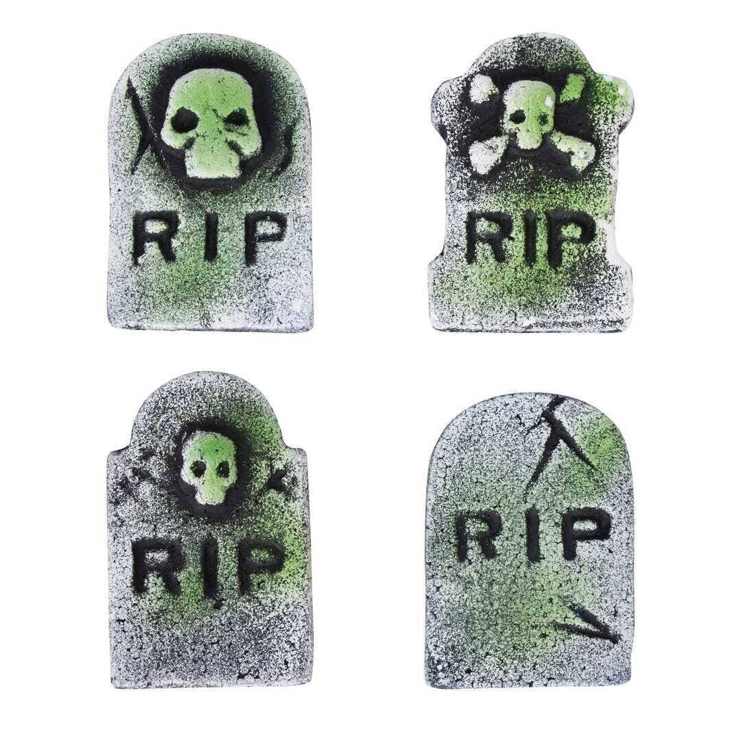 Halloweendekoration Mini Gravstenar 4-pack