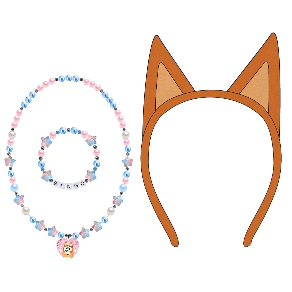 Bluey Bingo - Diadem, Armband & Halsband 3-pack