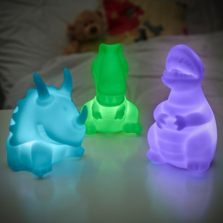 Dinosaurie Färgskiftande Nattlampor 3-pack
