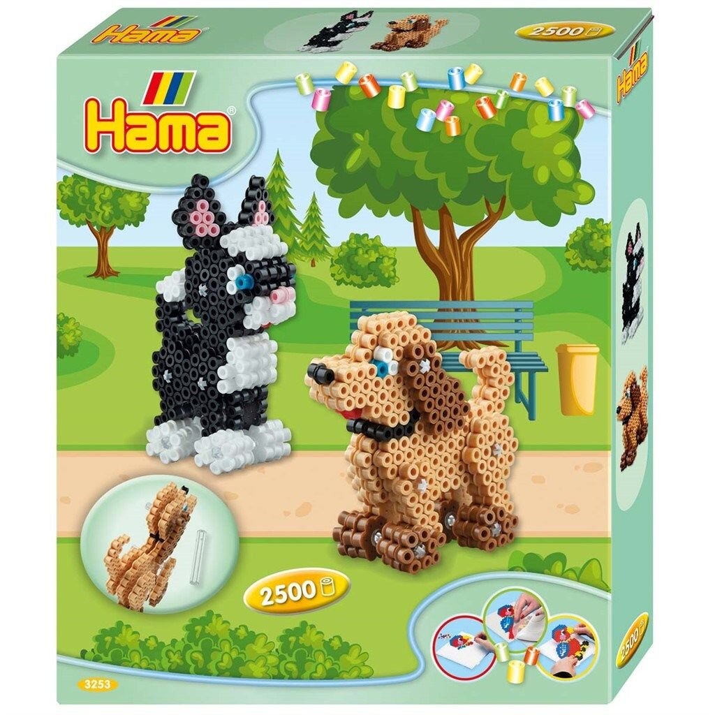 Hama, Pärlset 3D Hund och Katt 2 500 delar