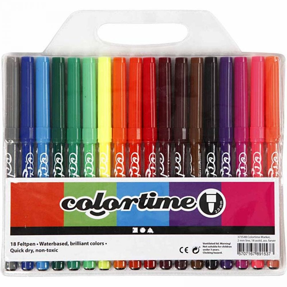 Colortime, Tuschpennor 18-pack