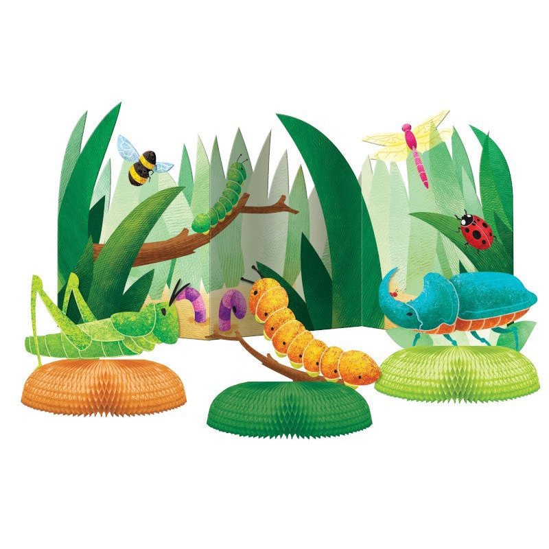Birthday Bugs Bordsdekorationer Honeycomb 4-pack