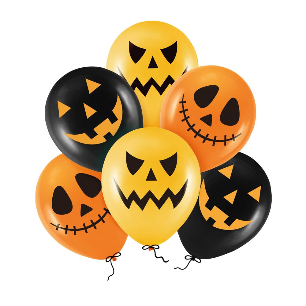 Halloween Scary Pumpkin Ballongmix 6-pack