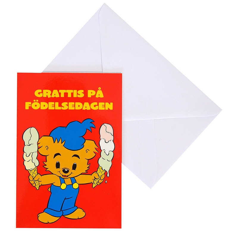 Bamse Gratulationskort med kuvert