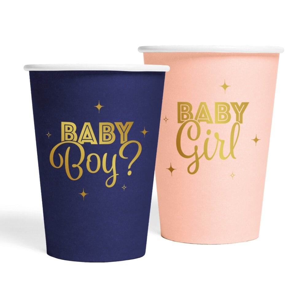 Gender Reveal Pappmuggar 8-pack