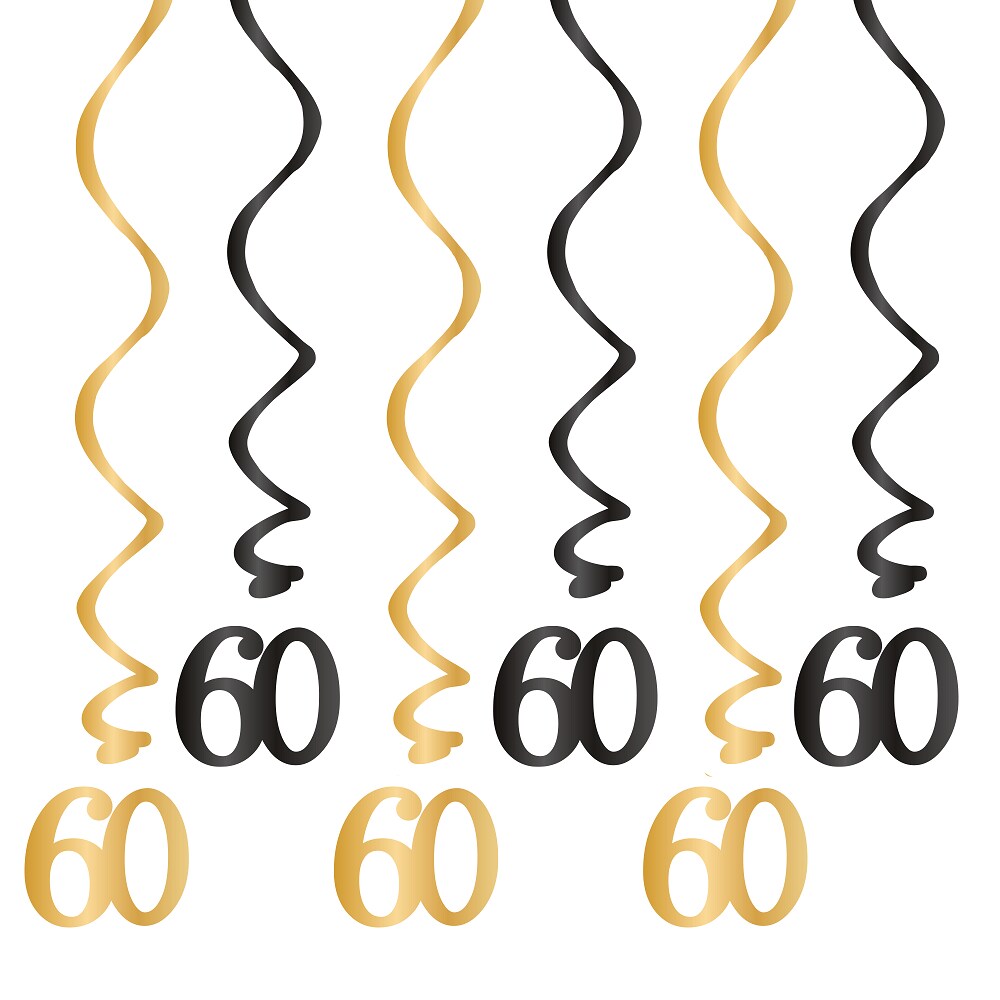 Hängande dekorationer 60 år 6-pack