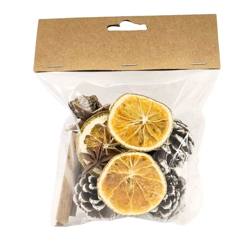 Juldekorationer med kottar, apelsin och kanel 12-pack