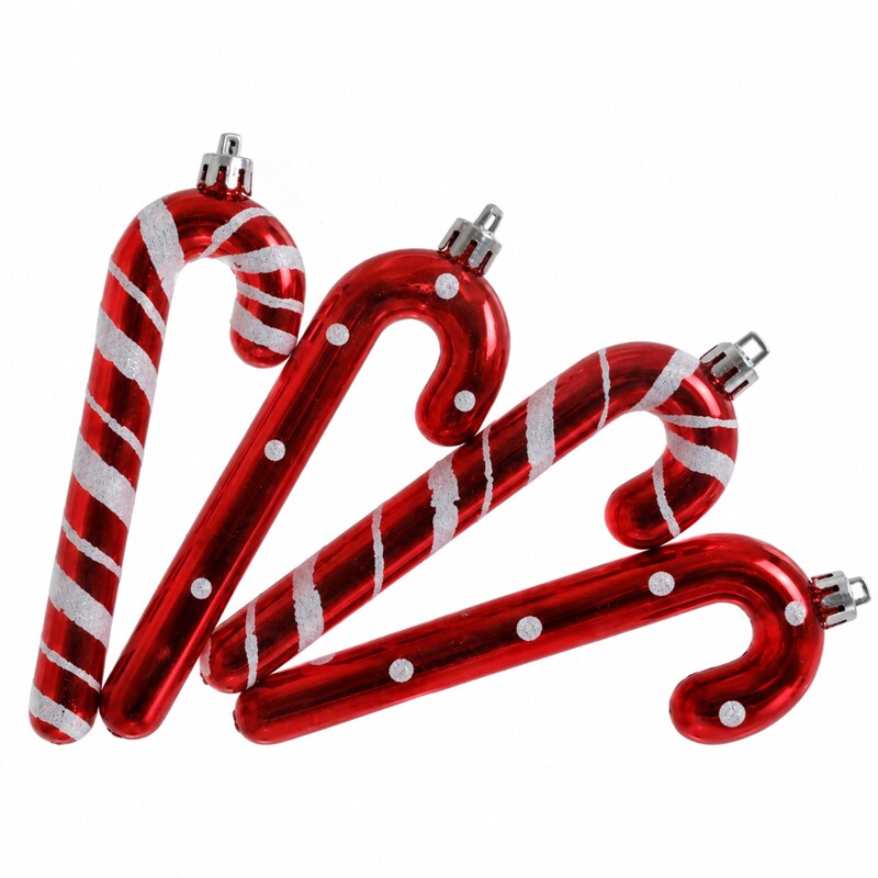 Julgranskulor Polkagriskäppar 4-pack