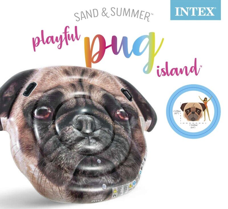 Intex Badmadrass Playful Pug Island 163 cm