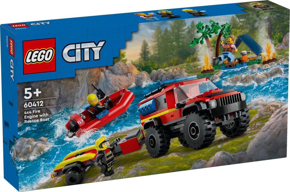 LEGO City - 4x4 Brandbil med räddningsbåt 5+