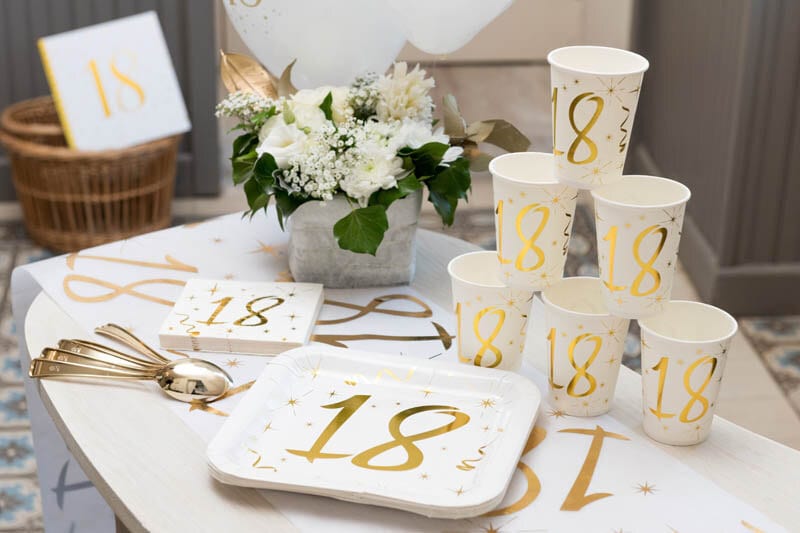 Servetter Vit & Guld 70-årsfest 20-pack