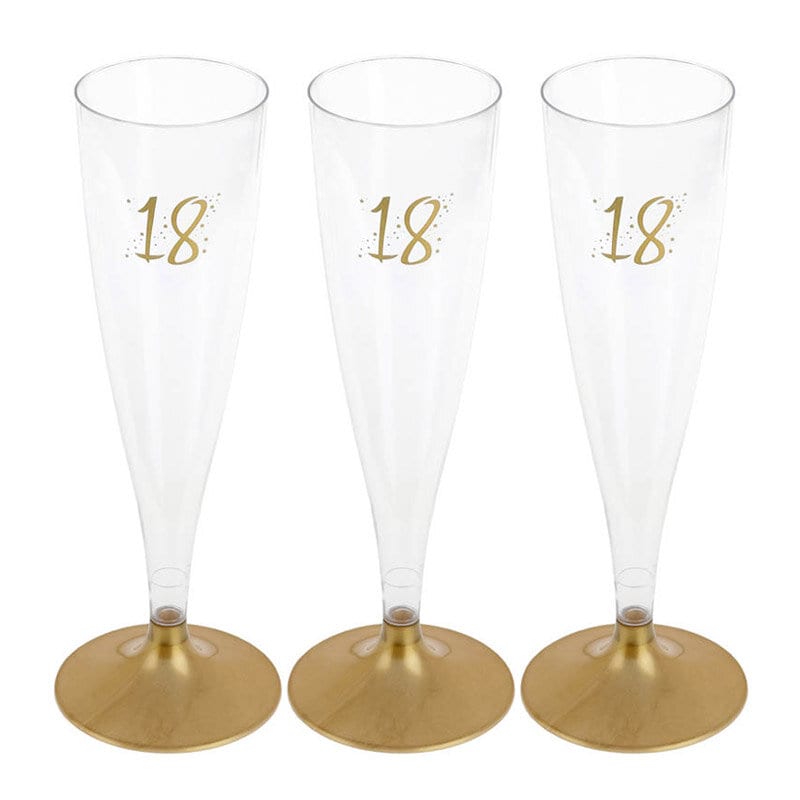 Champagneglas med guldfot 18 år 6-pack