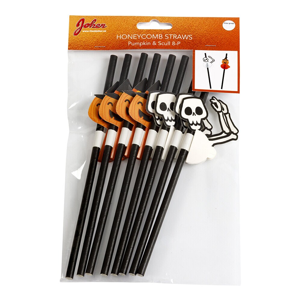 Pappsugrör Halloween 6-pack
