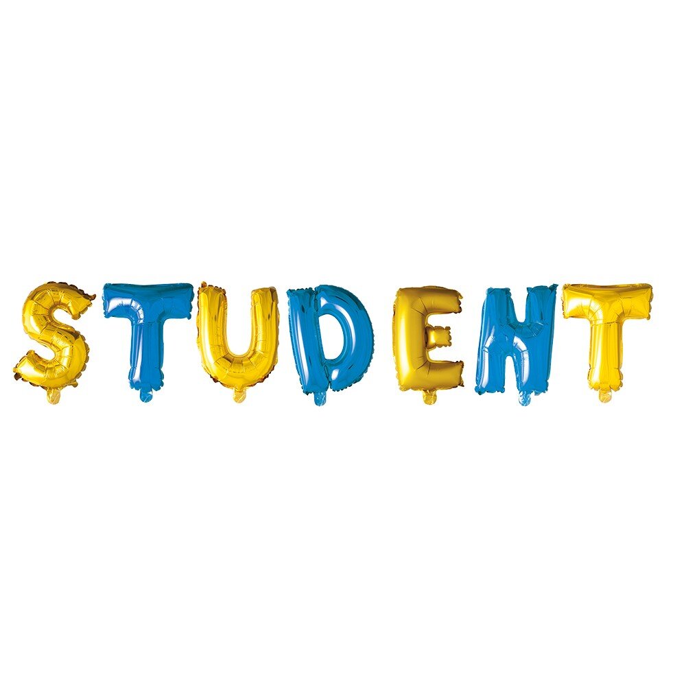 Studenten - Ballonggirlang Blå/Guld