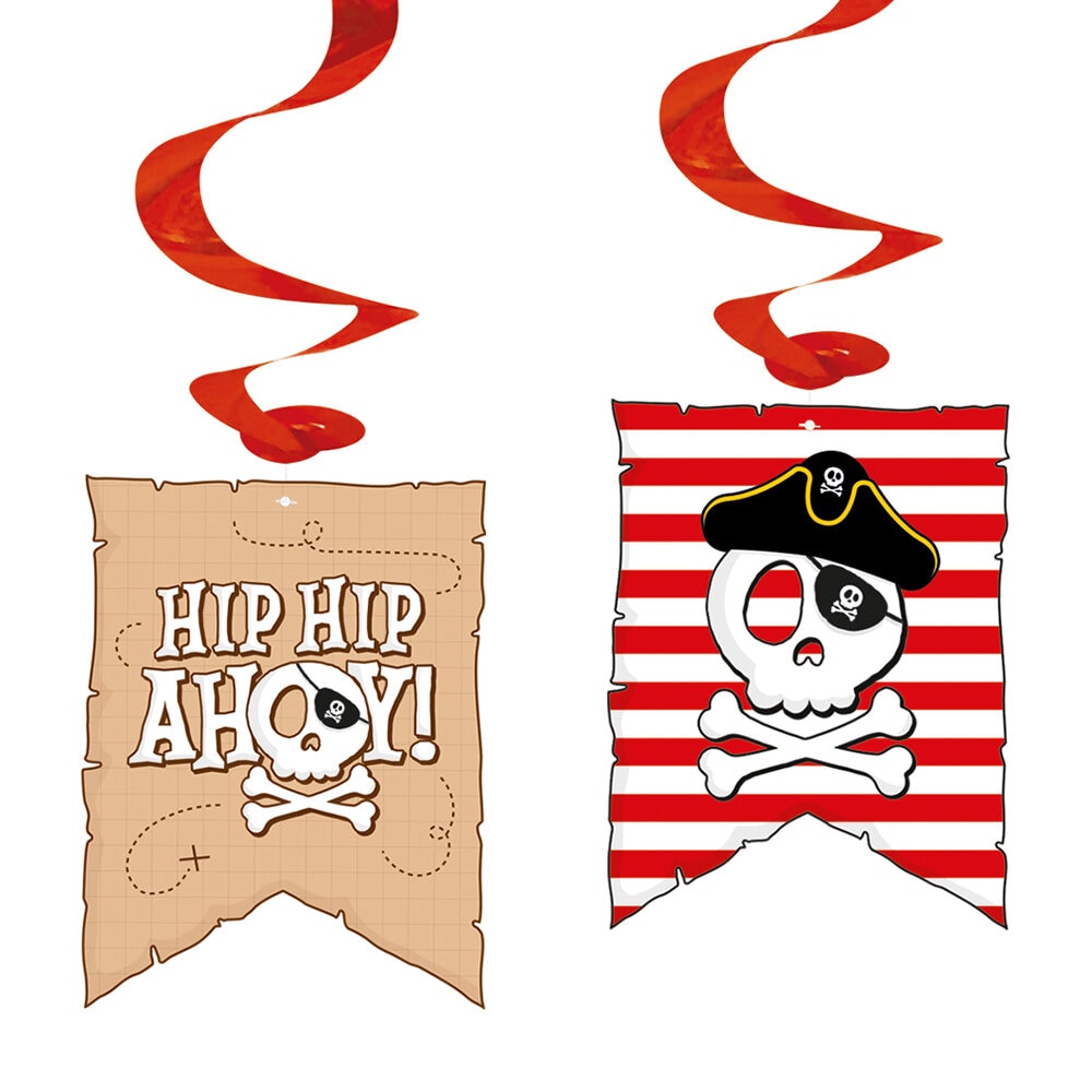 Pirate Hip Hip Ahoy Hängande Swirls 4-pack